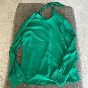 The Limited green long sleeve blouse size M